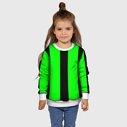 Свитшот детский Color green black line, цвет: 3D-белый — фото 2