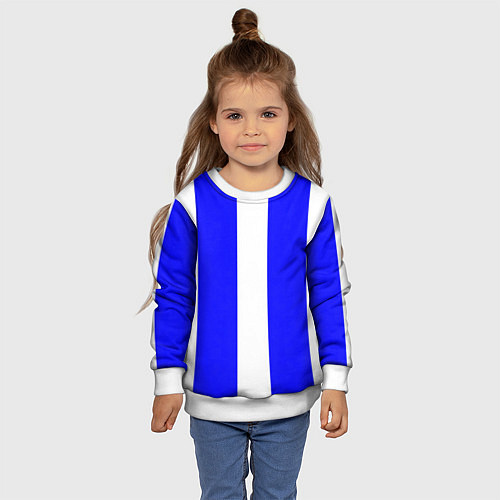 Детский свитшот Color white blue line / 3D-Белый – фото 4