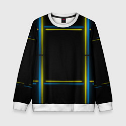 Свитшот детский Neon yellow blue, цвет: 3D-белый