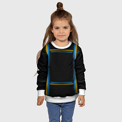 Свитшот детский Neon yellow light blue, цвет: 3D-белый — фото 2