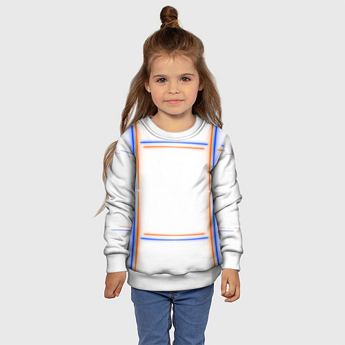 Детский свитшот Neon white orange blue / 3D-Белый – фото 4