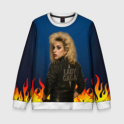 Свитшот детский Леди Гага байкер, цвет: 3D-белый