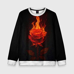Свитшот детский Flaming rose, цвет: 3D-белый