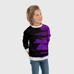 Свитшот детский Color purple black stripes, цвет: 3D-белый — фото 2