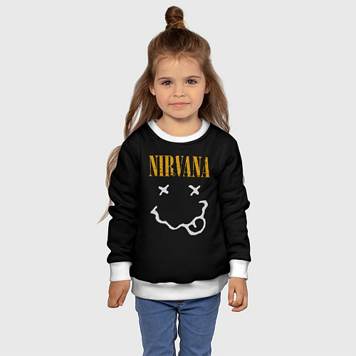 Детский свитшот Nirvana rock music / 3D-Белый – фото 4