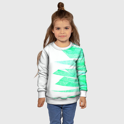 Детский свитшот Color white light blue strip / 3D-Белый – фото 4