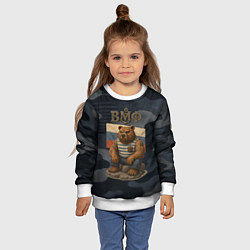 Свитшот детский ВМФ русский медведь, цвет: 3D-белый — фото 2