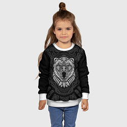 Свитшот детский Медведь в кельтских узорах, цвет: 3D-белый — фото 2