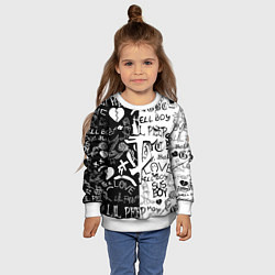 Свитшот детский Doom x liil peep pattern black, цвет: 3D-белый — фото 2