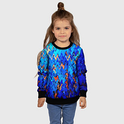 Свитшот детский Сине-голубой стекающая абстракция, цвет: 3D-черный — фото 2