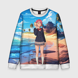 Детский свитшот Дандадан Сиратори Айра с ракушкой в руках