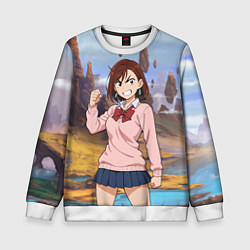 Свитшот детский Сиратори Айра злая - Дандадан, цвет: 3D-белый