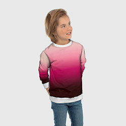 Свитшот детский Градиент transcendent pink омбре, цвет: 3D-белый — фото 2
