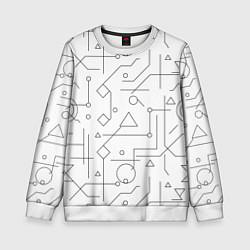 Свитшот детский Техно-Геометрия на белое, цвет: 3D-белый