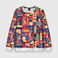 Свитшот детский Геометрический карнавал, цвет: 3D-белый