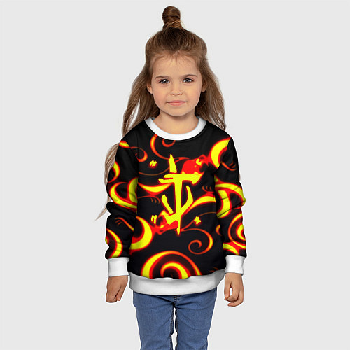 Детский свитшот Doom dragon steel fire / 3D-Белый – фото 4