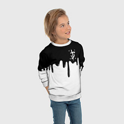 Свитшот детский Doom logo жидкие краски, цвет: 3D-белый — фото 2
