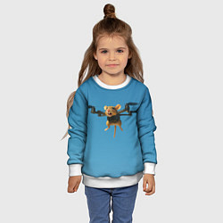 Свитшот детский Маусини Кводрокоптини мем, цвет: 3D-белый — фото 2