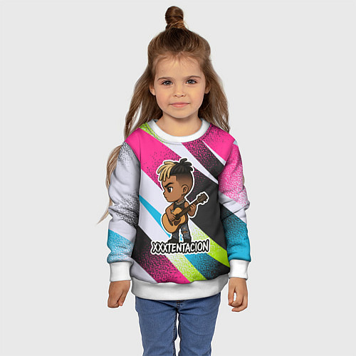 Детский свитшот XXXTentacion в мультяшном стиле / 3D-Белый – фото 4
