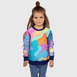 Свитшот детский Разноцветные красивые облака, цвет: 3D-синий — фото 2
