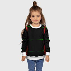 Свитшот детский Color black green orange stripes, цвет: 3D-белый — фото 2