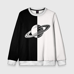 Детский свитшот Сатурн черно-белый
