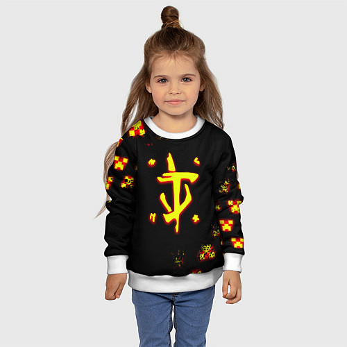 Детский свитшот Doom x minecraft / 3D-Белый – фото 4