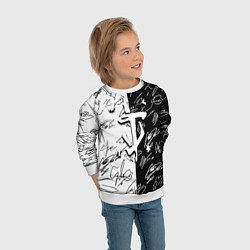 Свитшот детский Doom автографы, цвет: 3D-белый — фото 2