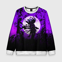 Свитшот детский Самурай при луне, цвет: 3D-белый