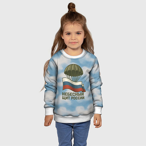 Детский свитшот Небесный щит России ВДВ / 3D-Белый – фото 4