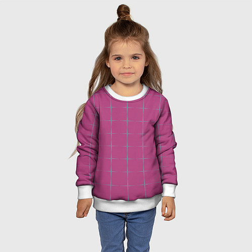 Детский свитшот Color pink stripes / 3D-Белый – фото 4