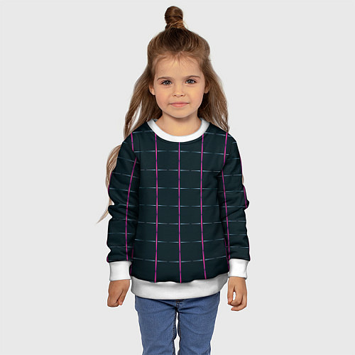 Детский свитшот Color black stripes / 3D-Белый – фото 4