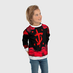 Свитшот детский Doom огненные краски, цвет: 3D-белый — фото 2