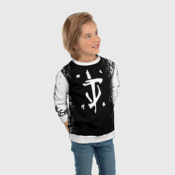 Свитшот детский Doom краска белая текстура, цвет: 3D-белый — фото 2