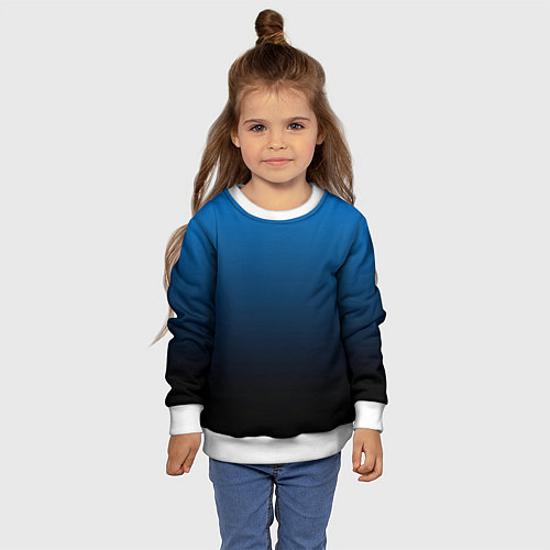 Детский свитшот Blue gradient / 3D-Белый – фото 4