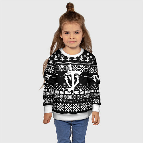 Детский свитшот Doom x elders scrolls pattern / 3D-Белый – фото 4