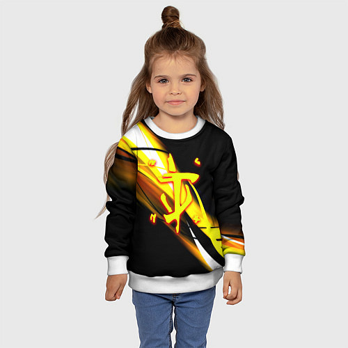 Детский свитшот Doom геометрия из полос / 3D-Белый – фото 4