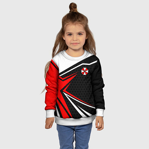 Детский свитшот Umbrella - red uniform / 3D-Белый – фото 4