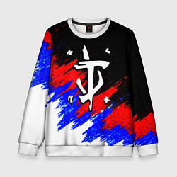 Свитшот детский Doom триколор краски, цвет: 3D-белый