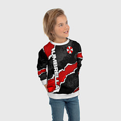 Свитшот детский Umbrella corp - разрывы, цвет: 3D-белый — фото 2