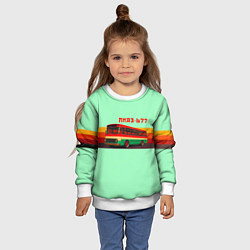 Свитшот детский Ретро автобус ЛиАЗ 677, цвет: 3D-белый — фото 2