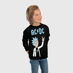 Свитшот детский ACDC и Рик Санчес из Рик и Морти, цвет: 3D-черный — фото 2