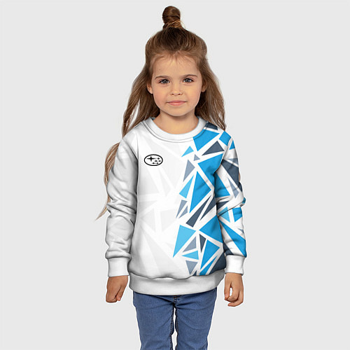Детский свитшот Субару - фрагменты / 3D-Белый – фото 4