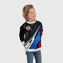 Свитшот детский Федерация бокса России - триколор, цвет: 3D-белый — фото 2