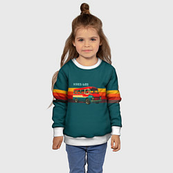 Свитшот детский Ретро автобус КАВЗ-685 поп-арт, цвет: 3D-белый — фото 2