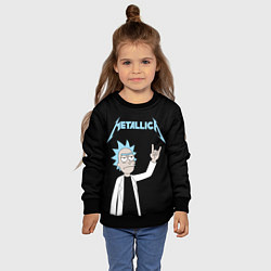 Свитшот детский Metallica и Рик рокер из Рик и Морти, цвет: 3D-черный — фото 2