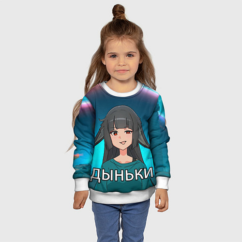 Детский свитшот Мияби дыньки мем ZZZ / 3D-Белый – фото 4