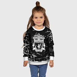 Свитшот детский Ливерпуль краски штрихи, цвет: 3D-белый — фото 2