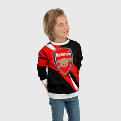 Свитшот детский Arsenal абстракция полосы, цвет: 3D-белый — фото 2