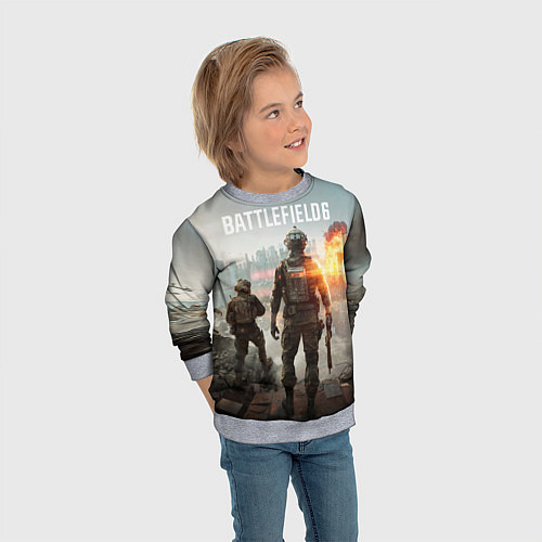 Детский свитшот Битва за Бруклин из Battlefield 6 / 3D-Меланж – фото 3